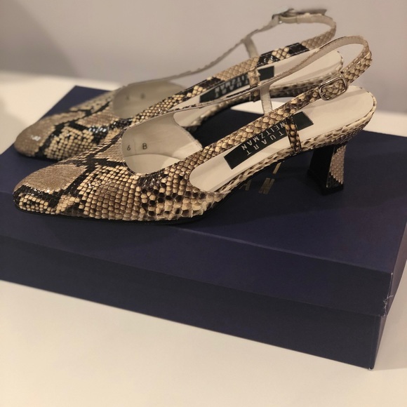 Stuart Weitzman Python Print Slingback Heel - Picture 2 of 5